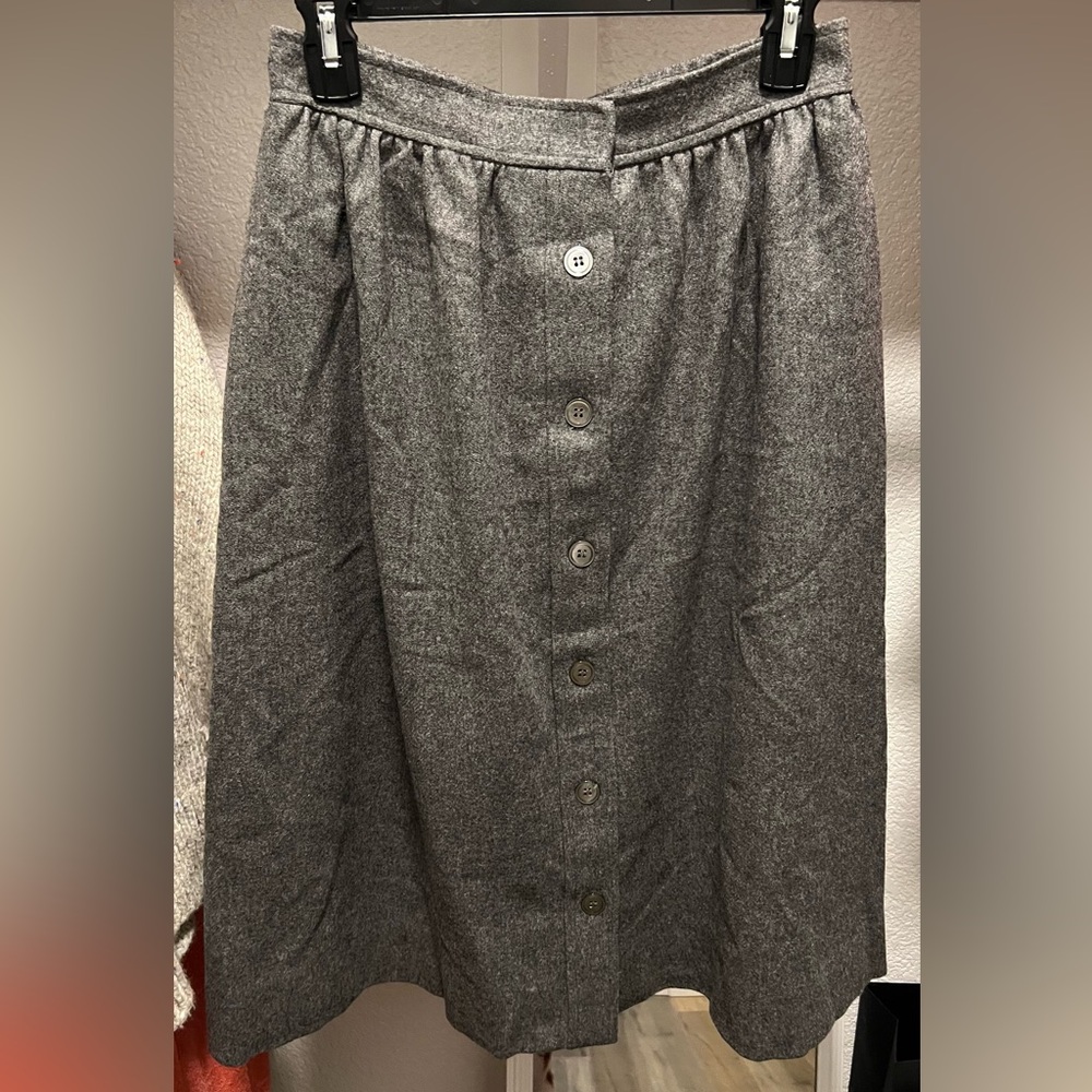 Vintage The Villager Wool Button-Front Closures Skirt